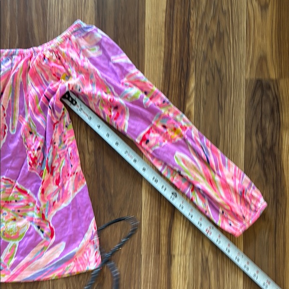 NWOT Lilly Pulitzer Women's Pink and Purple Off-Shoulder Top - Picture 4 of 5